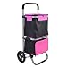 Produktbild HXPK Tragbarer Klappleiterwagen, Aluminiumlegierungsanhänger, Haushaltswagen, Wasserdichter Rucksack mit großer Kapazität (2 Schichten),Pink