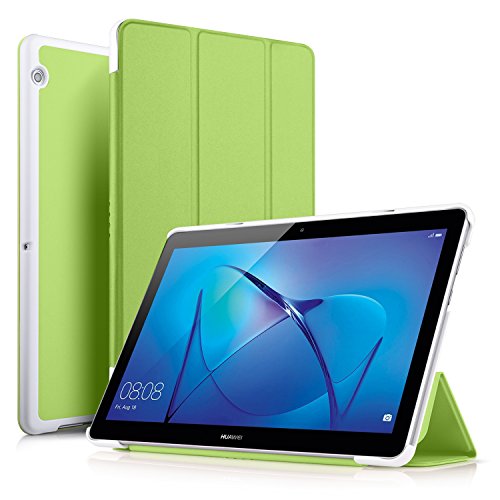 Huawei MediaPad T3 10.0 hülle, IVSO hochwertiges PU Leder Etui hülle Tasche Case - mit Standfunktion, super 360° Anti-Wrestling, ist für Huawei MediaPad T3 10.0 Tablet-PC perfekt geeignet (Grün)