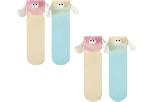 Teegxddy 2 pary magnetycznych skarpet, skarpety ręczne w ręce, zabawne skarpety przyjaźni, prezenty nowości, kolorowe skarpety Crew