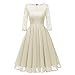 Produktbild  JUSTSELL 1950er Kleider für Damen Herbst,Frauen 50er Vintage Retro Kleider Chiffon Spitze Patchwork Brautjungfer Hochzei Kleider Rundhalsausschnitt Abendkleid Cocktailkleid