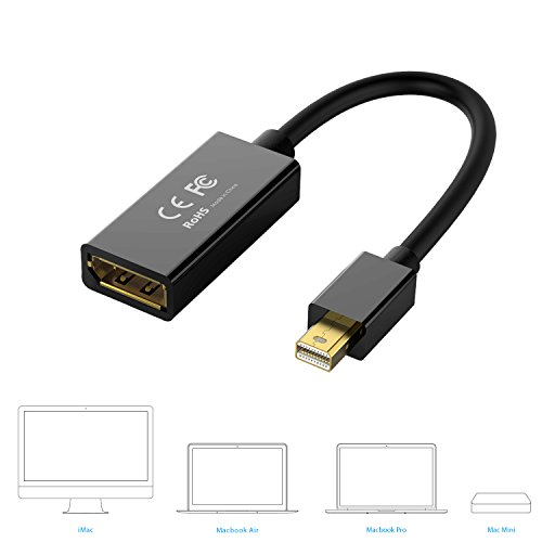ICZI 4K Mini Displayport auf Displayport Adapter, Male zu Female, vergoldet Stecker, Schwarz, für Macbook, Kiebel KCSMOBILEGAMING PRO7-15, Sureface book und mehr (1 Stuck) - 3