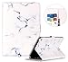 Produktbild iPad Air 2 Hülle Case,iPad Air 2 Leder Tasche Brieftasche Schutzhülle,Surakey iPad Air 2 Smart Cover Tasche Marmor Serie Malerei Muster PU Lederhülle Flip Wallet Case im Bookstyle Cover Hüllen Lederhülle Schale Stand Ständer Etui Karten Slot Smart Shell Cover Schutzhülle Etui Tasche für iPad Air 2 - Marble Weiß