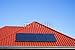 Produktbild Alu-Dibond-Bild 120 x 80 cm: "Solarkollektoren für Warmwassergewinnung auf rotem Dach", Bild auf Alu-Dibond