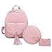 Produktbild KYJ Damenr Cksack 3 Teile/Satz Quasten Bowknot Pu-Leder Frauen Rucksäcke Nette Schule Rucksäcke Für Weibliche Teenager