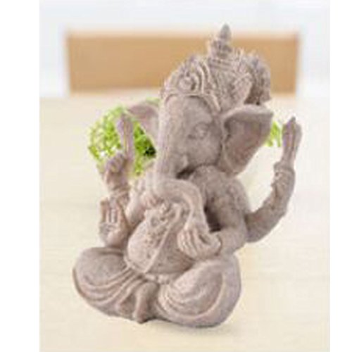 Sandstone Ganesha Buddha Figur Elephant Statue Sculpture Handmade Figurine - 8