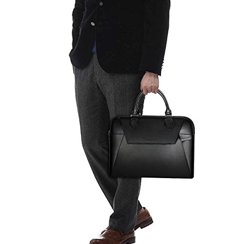 Arvok 15 15,6 Zoll PU Notebooktasche Laptoptasche Aktentasche Wasserfest Laptop Schutzhülle Mit Griff & Reißverschluss-Tasche/Ultrabook/ Netbook Tasche, Schwarz - 6