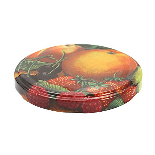 COM-FOUR® 40x Ersatzdeckel „Obst“, Deckel für Sturzgläser, Marmeladengläser, Einmachgläser, TO 82 cm - 4