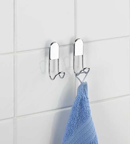 WENKO 20642100 Wandhaken Classic – 2er Set, Stahl, 2 x 9 x 5.5 cm, Chrom - 2