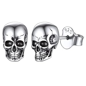 ChicSilver Pendientes Calavera Plata de
