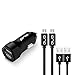 Produktbild Auto Ladegerät USB 2.0 Power mini 2-Port 5V 4,8A, 2-in-1 KFZ Aufladegerät aus Aluminium und Micro-USB Kabel, Nylon Ladekabel, 1m, 2-Pack Micro USB Lade- und Datenkabel für Samsung S7 / S7 Ege / S6 / S6 Edge, Huawei, Nexus, HTC, Sony, PS4 Controller, Kindle und viele weitere Geräte