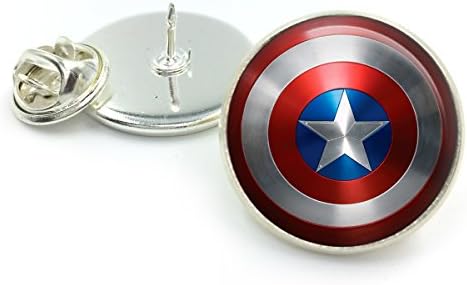 Silver Plated Captain America Lapel Pin| avengers| marvel| superhero| dc comics| Gift for him| Tie pin| tie back