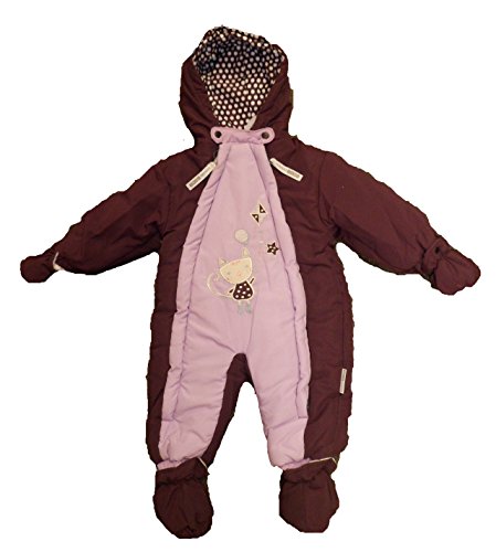 Girls Baby Lilac Hooded KITTY & KITE DESIGN Snowsuit Inc Detachable Mittens & Booties 12-18 Months
