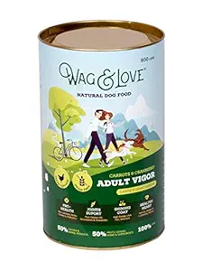 Wag & Love Adult Vigor Natural Dog Food, Fresh Chicken Carrot & Cranberry, Large & Giant Breeds, 0.8 Kg (2 Mini-Packs of 400 GMS) with Dog Frame