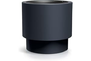 Tymar Macetero con Inserto, macetero de plástico, macetero, macetero Grande XL (Antracita HEOS,ø 47 cm)