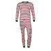 Produktbild 2 PCS Damen Mann Herbst Winter Familie Matching Weihnachten Pyjamas Set Gestreifte Bluse + Hosen By Dragon (S, Rot)