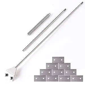 Stainless Steel Algae Scraper Cleaner with 10 Right Angle Blades for Aquarium Fish Plant Glass Tank, 25.5 inch Length