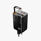 67w GaN Hızlı Şarj Adapt&ouml;r&uuml;, Şarj Cihazı, 1x Type-C Girişi, 1x Usb Girişi, Dijital G&ouml;sterge, G&uuml;&ccedil;l&uuml; Performans, Şarj Başlığı, 