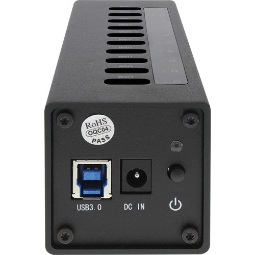 InLine USB 3.0 Hub mit Aluminiumgehäuse und 4A Netzteil (10-Port) schwarz - 2