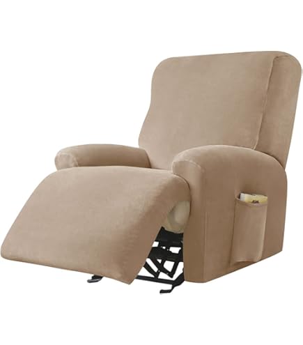 Copripoltrona Reclinabile Elasticizzato 6 Pezzi – Impermeabile, Jacquard Crema, Antiscivolo, Per Animali Domestici