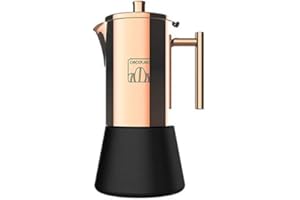 Cecotec Cafetière Italienne Moking 600. Acier Inoxydable, Design élégant, Convient au Lave-Vaisselle, Capacité de 300 ML, Compatible avec Cuisine à gaz, électrique ou vitrocéramique