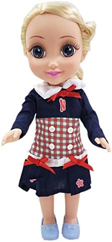 Kusutad Doll School Style Dress For 14-14.5 inch Wellie Wishers Willa Dolls American Girl Doll