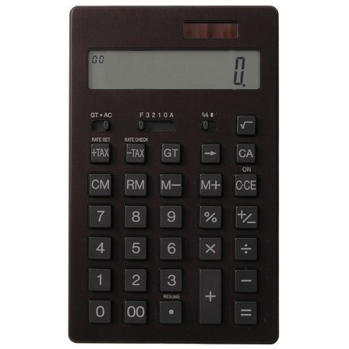Preisvergleich Produktbild MOMA MUJI CALCULATOR BLACK Colour 12 Digit