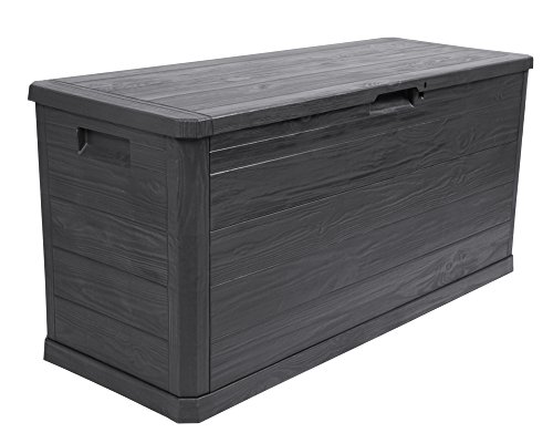 Kissenbox Auflagenbox Gartentruhe Terrassenbox Madera in Holzoptik anthrazit rollbar - 4