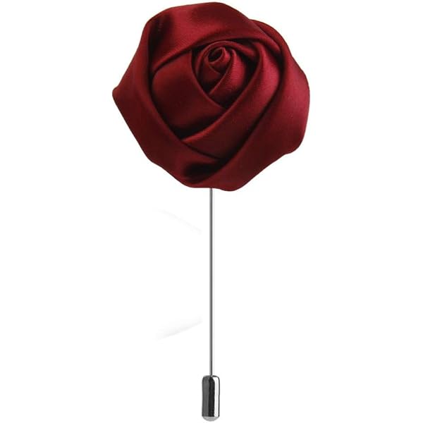 Spilla da uomo a forma di rosa, fatta a mano, per matrimonio, per asola, sposo, sposo, corpetto e bottoni, 12 colori, Flower Diameter 4cm/1.57inch, lega e tessuto