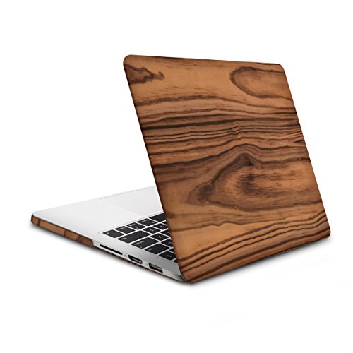 kwmobile Hardcase Laptop Hülle für Apple MacBook Pro Retina 13″ (ab Ende 2012) – Holz Maserung Design Braun dünne gummierte Schutzhülle Cover Case Tasche - 5