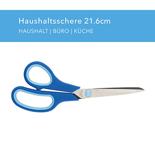 Bestpoint ® Scheren-Set 3-teilig aus gehärtetem Edelstahl mit Gummigriff | bestehend aus Haushaltsschere (Küchenschere/Büroschere), Bastelschere und Schneideschere | auch für Linkshänder - 4