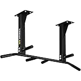 Gymrex Barra Pull Up Per Trazione da Soffitto GR-PU110B (Nera, Acciaio, 6 Impugnature, 400 kg)