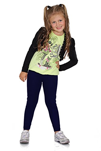 FUTURO FASHION® - Leggings para niñas - Cálidos y Gruesos - Algodón - Azul Marino - Talla 4 años