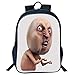 Produktbild HOJJP Mochila escolar Stylish Unisex School Students Black Humor Decor,Scary Internet Meme Why You No Expression Angry Trolling Chat Digital Desi,Peach Kids,