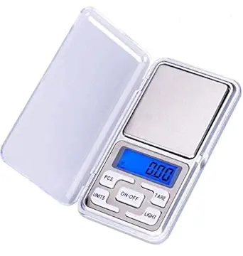 AL MEEZAN Mini Pocket Weight Scale Digital Jewelry/Chem/Kitchen Small Weighing Machine with Auto Calibration, Tare Full Capacity, Operational Temp 10-30 Degree (200/0.01 g)