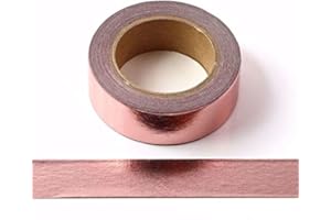 SYNTEGO Nastro adesivo decorativo Washi in lamina, tinta unita, 15 mm x 10 metri (oro rosa)