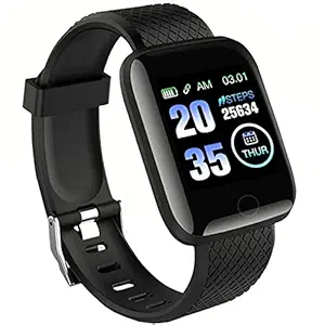 Chromon 116 Plus ( 2021 Model ) Bluetooth Smart Fitness Band Watch with Heart Rate Activity Tracker , Step and Calorie Counter, Blood Pressure, OLED Touchscreen for Men/Women