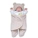 Produktbild Baby Schlafsäcke Winter Swaddle Decke Pyjamas Kinderwagen Wrap für Neugeborenes 0-12 Monate Baumwolle Schlummersack Pucktücher Mit Kapuze Kinder Sicherheitsdecken Babydecken (3M, 1 Khaki)