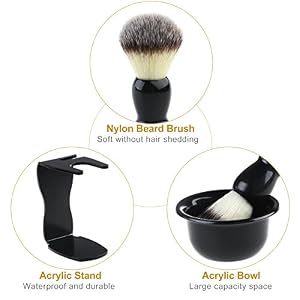 Rosenice Mens Shaving Kit Shave Brush Stand and Shaving Mug Set for Father's Day Gift - Image 3