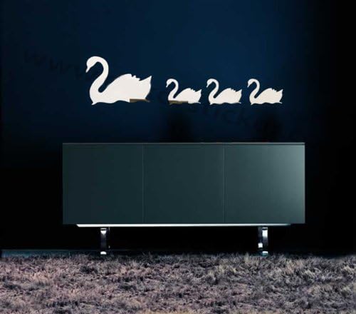 qwer Wall mirror surface sticker animation beauty shops decorated bedroom kindergarten mirror surface swan cluster P139, silver