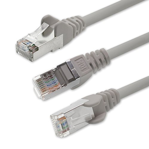 1aTTack CAT5 FTP Foliengeschirmt Netzwerkkabel mit 2x RJ45 Stecker Set (5 Stück) 10m grau - 4