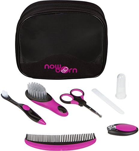 Baby Grooming Kit - 7 Piece Set for Infants with Carry Bag (Purple)