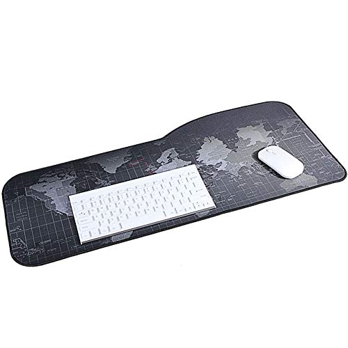 Preisvergleich Produktbild Große Spiel-Mausunterlage, Rutschfeste Unterseite 733x300X3mm Bewegliche Ausgedehnte Größe, Verlängerte Mauspolster-Heftkante (Weltkartenmuster) Für Schreibtischkasten, Computertastatur Und Laptop (Ku