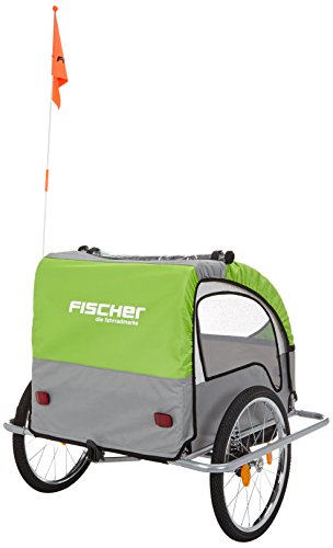 Fischer Kinder Fahrradanhänger KOMFORT mit Federung TÜV/GS geprüft, grün/anthrazit, 86388 - 3
