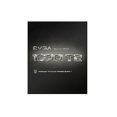 EVGA SuperNOVA 1600 T2 80+ TITANIO, 1600 W Modo ECO NVIDIA SLI y Crossfire Ready, totalmente integrados Garantía de 10 años, Fuente de alimentación 220-T2-1600-X2