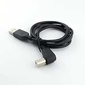 Generic Black USB 2. 0 Type A Male to B Male Right Angle Scanner Printer Cable Cord 3feet