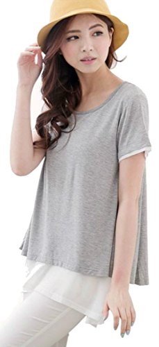 New style Nursing/Breastfeeding Long Summer Top,Grey,UK * M,L and XL * (Meduim)