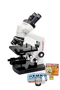 GEMKO LABWELL Gemkolabwell Metal White 1500X Magnification Binocular Vet Cordless Led Medical Biological Microscope