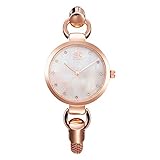 SW Watches Damenuhren, Elegant Hohl Armreif Einzigartiges Design, Mode Damen Armband Quarz Wrist Watch mit Stahlband (Silber, Rose Gold, Gold),A