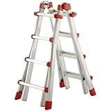 Hailo 7516-031 - Escalera telescópica de aluminio (4 x 4 escalones, extensible para apoyar en la pared)