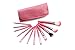 Glow 12 Makeup Brushes Set in Pink Crocodile Leather Design Case